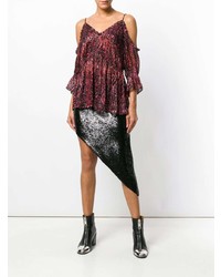IRO Printed Cold Shoulder Blouse