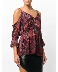 IRO Printed Cold Shoulder Blouse