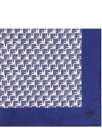 Canali Arrowhead Print Silk Pocket Square