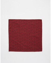Asos Brand Pocket Square With Hand Drawn Flower Print In Burgundy