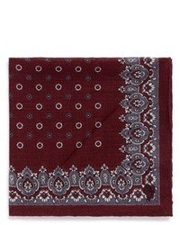 Canali Floral Cathedral Print Wool Pocket Square