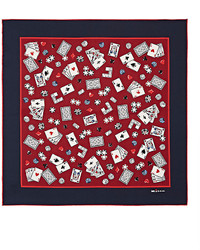Kiton Playing Cards Print Silk Twill Pocket Square
