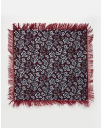 Asos Pocket Square In Paisley Design With Frayed Edge