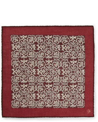 Canali Printed Wool Pocket Square