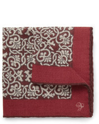 Canali Printed Wool Pocket Square