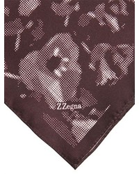 Z Zegna Printed Silk Satin Pocket Square