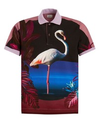 Etro Flamingo Print Cotton Polo Shirt