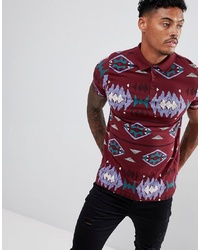 ASOS DESIGN Polo Shirt With All Over Aztec Print