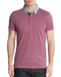 Saks Fifth Avenue Trim Fit Printed Cotton Polo