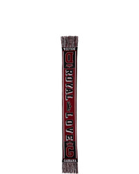 Dolce and Gabbana Black And Red Royal Love Football Scarf