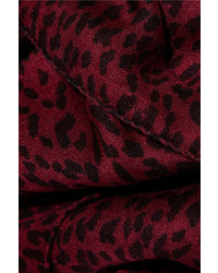 Saint Laurent Leopard Print Cashmere And Silk Blend Scarf
