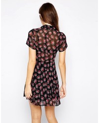 Asos Petite Petite Shirt Dress With Pleated Skirt In Floral Print