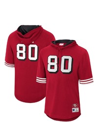 Mitchell & Ness Jerry Rice Scarlet San Francisco 49ers Retired Player Mesh Name Number Hoodie T Shirt
