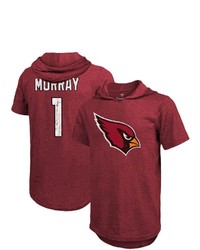 Majestic Threads Kyler Murray Heathered Cardinal Arizona Cardinals Name Number Tri Blend Hoodie T Shirt At Nordstrom
