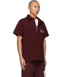 SSENSE WORKS 88rising Burgundy Double Happiness Shirt