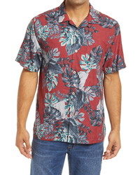 Tommy Bahama Festive Foliage Tropical Short Sleeve Button Up Shirt
