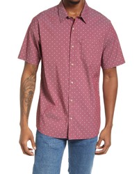 TravisMathew Not Your Best Short Sleeve Button Up Shirt In Heather Ruby Wine At Nordstrom