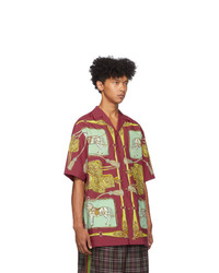 Gucci Red Baroque Sellier Bowl Short Sleeve Shirt