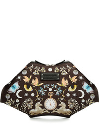 Alexander McQueen Printed De Manta Clutch With Leather And Silk