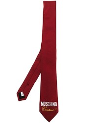 Moschino Couture Logo Print Silk Tie
