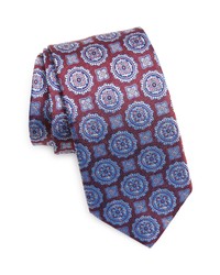 David Donahue Geo Silk Tie In Red At Nordstrom