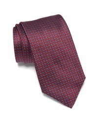 Canali Neat Silk Tie In Red At Nordstrom