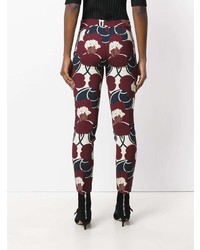 P.A.R.O.S.H. Skinny Floral Print Trousers