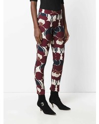 P.A.R.O.S.H. Skinny Floral Print Trousers