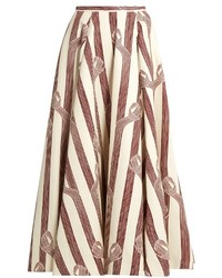 Emilia Wickstead Eleanor Linear Print Midi Skirt