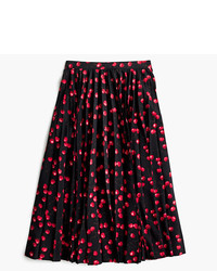 J.Crew Tall Pleated Midi Skirt In Cherry Print