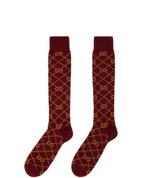 Gucci Red And Yellow Gg Socks