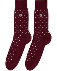 Alexander McQueen Red Dot Print Socks