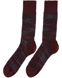 Missoni Red Print Socks