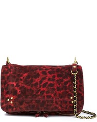 Burgundy Print Suede Bag