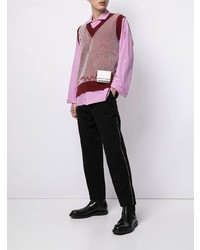 Namacheko Striped Pattern Knit Sweater Vest