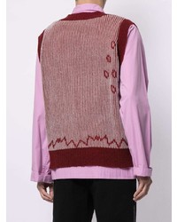 Namacheko Striped Pattern Knit Sweater Vest