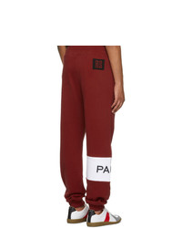 Givenchy Red And White Logo Jogger Sweatpants