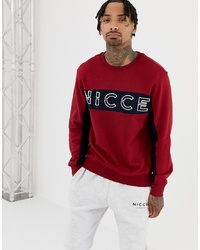 Nicce London Nicce Sweatshirt In Red With Chest Logo