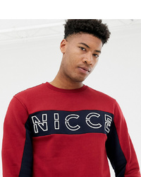 Nicce London Nicce Sweatshirt In Red With Chest Logo To Asos