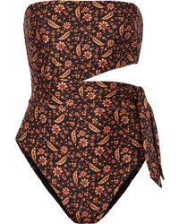 Zimmermann Juniper Scarf Cutout Knotted Printed Swimsuit