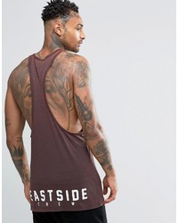 Asos Tank With Chest And Back Print With Extreme Racer Back