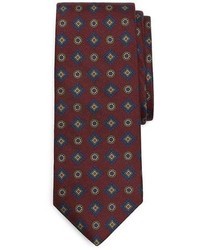 Brooks Brothers Ancient Madder Circle Square Print Tie