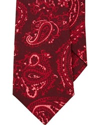 Kiton Paisley Neck Tie Red