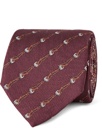 Gucci Stirrup Print Woven Silk Tie