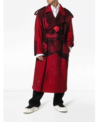 Yohji Yamamoto Female Print Wool Blend Trench Coat