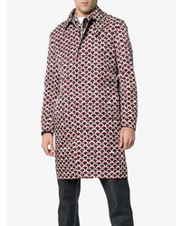 Valentino Single Breasted Scale Print Cotton Trench Coat