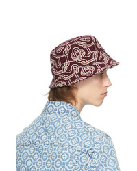 Casablanca Burgundy Wool Monogram Bucket Hat