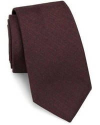 Burgundy Print Wool Tie