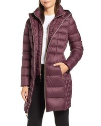 Women's Burgundy Puffer Coats by 