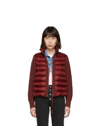 Moncler Red Down Knit Combo Jacket